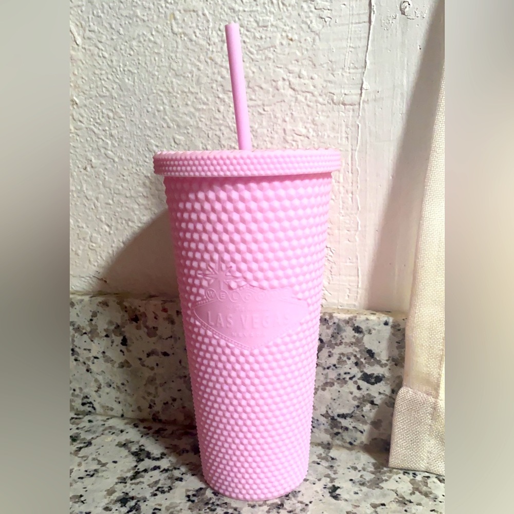 NWT Las Vegas studded pastel pink cup